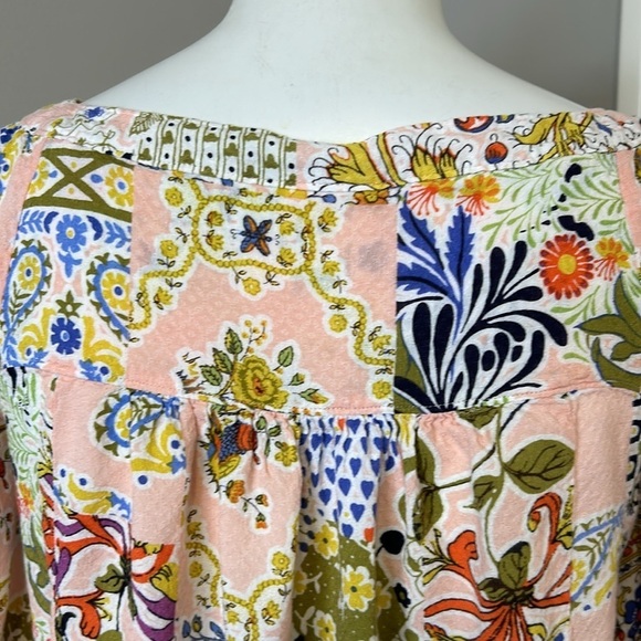 Maeve by Anthropologie Boswell Patchwork Blouse Paisley Pink Sz 0 - Picture 10 of 14